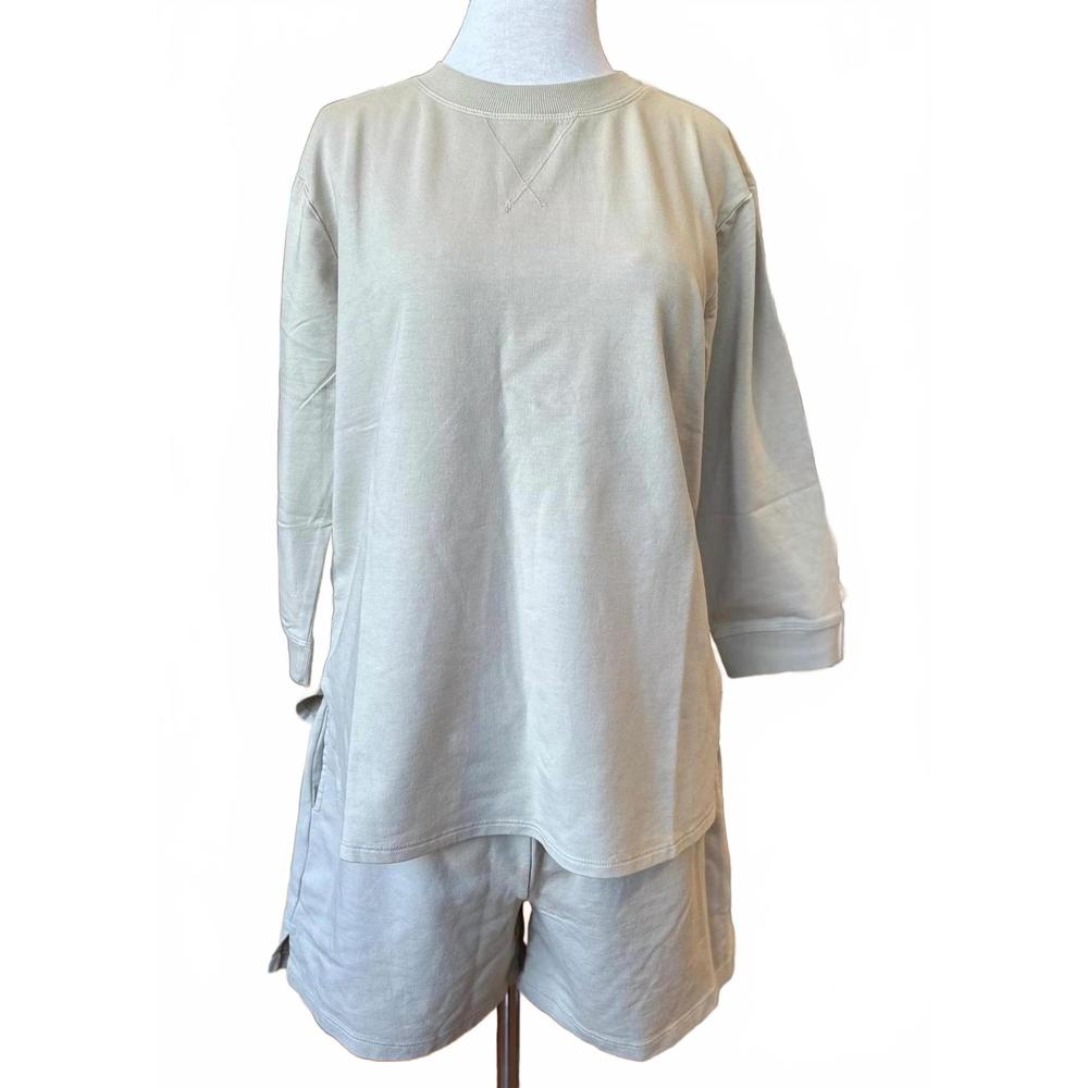 NEW MODODOC women's notch hem shorts in sand dollar